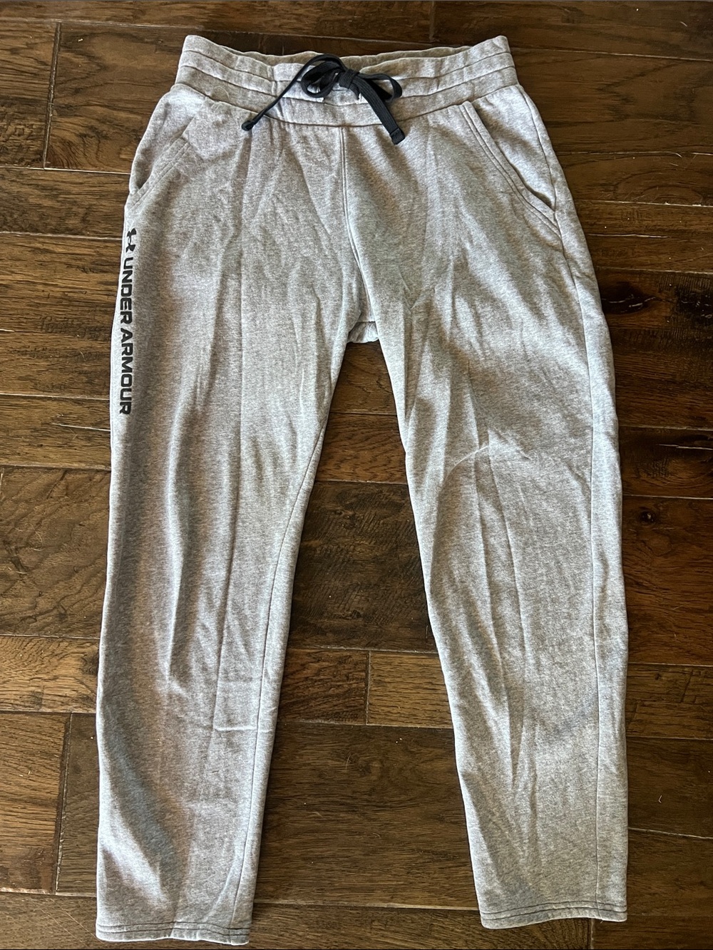 Under Armour Light Gray Athletic Joggers with Black Drawstring